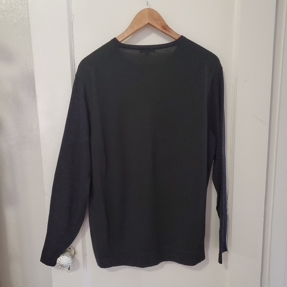 Marino Wool Sweater, Two Tone, Lightweight Knit - Picture 5 of 6